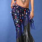 Damen Fransen Hüfttuch Mit Pailletten - Bauchtanz Rock Festival Outfit