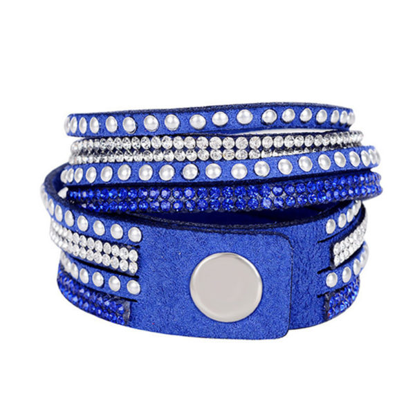 Armband Rokia in blau mit Strass für Latein-Tanz, Bauchtanz