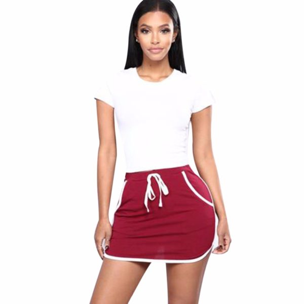 sexy-elastic-high-waist-skirts-for-women-short-mini-skirts-with-pocket-casual-female-wrap-hip-jpg Tanz Minirock Cheer dunkelrot