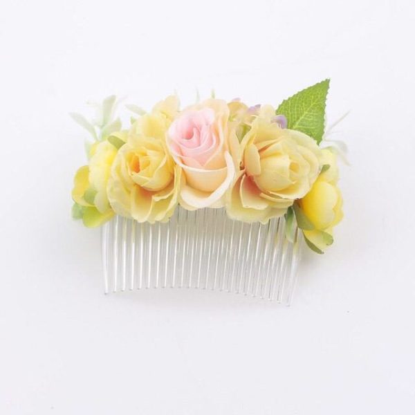 Haarkamm Mit Rose – Rote Rosen-Haarspange, Plüsch, Für Hochzeit & Festliche Anlässe